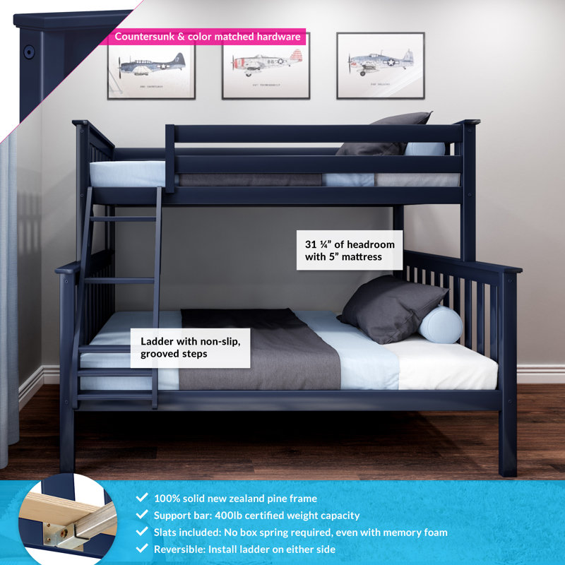 Harriet Bee Bolles Twin Over Full Solid Wood Standard Bunk Bed by Harriet Bee & Reviews Wayfair